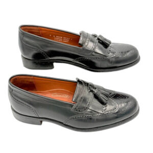 Bostonian Classics Black Leather Kiltie Tassel Wingtip Loafers Men’s size 9M